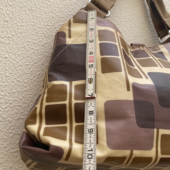 Orla Kiely Coated Canvas Geometric Pattern Shoulder Bag Purse Zip Wallet Set - Picture 11 of 17